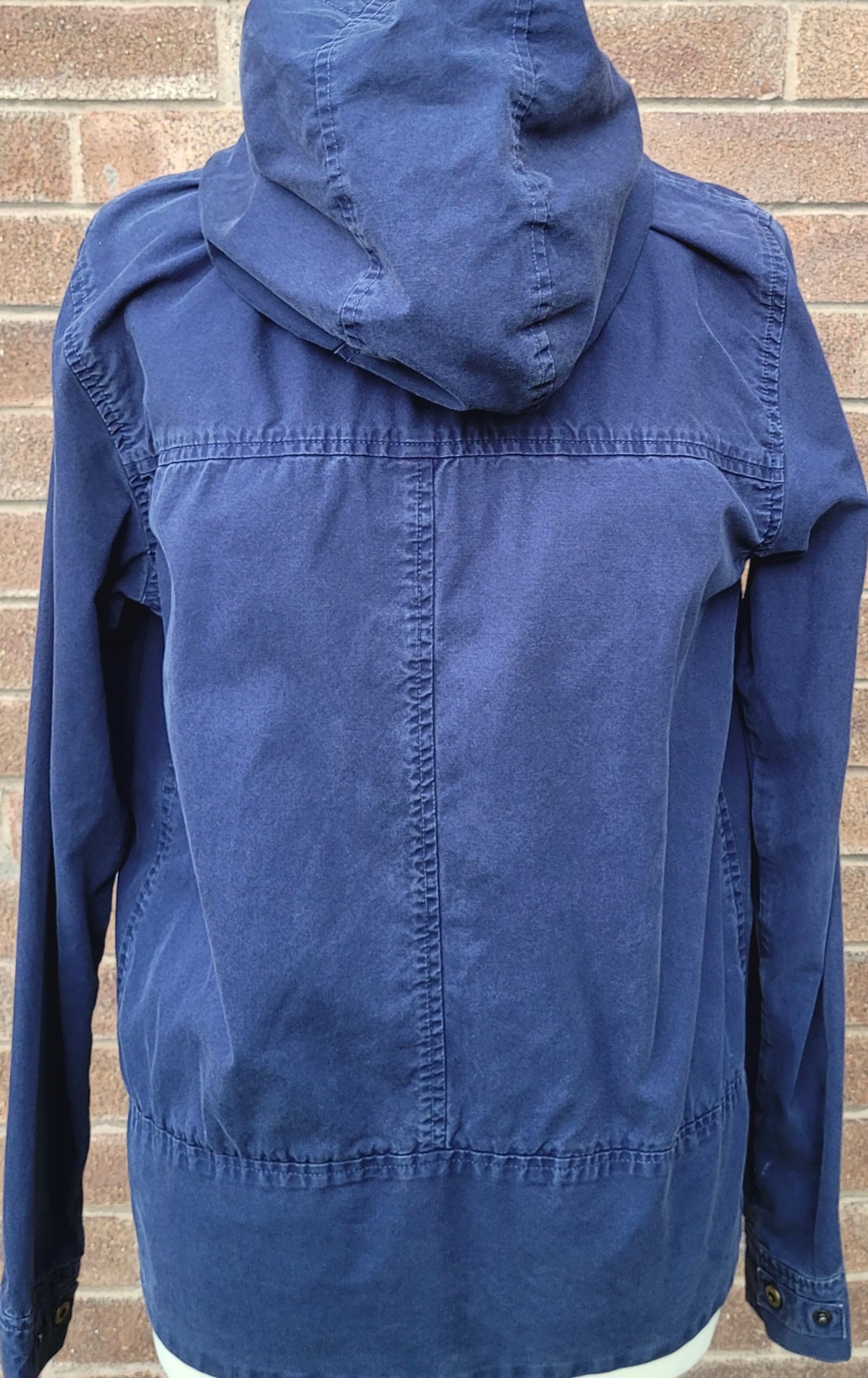 Pretty Green Hooded Zip Jacket Navy Cotton Lightweight Jacket Size: Small