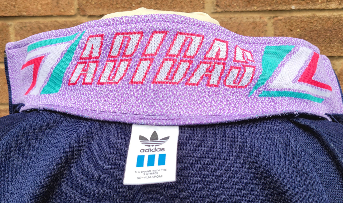 Vintage adidas Originals Japan Track Top Navy Gold Trefoil ATS-303 Retro 90s Style Size M