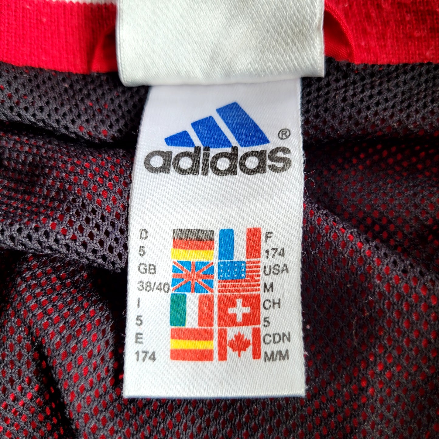 Adidas Vintage 90s Performance Colour Block Windbreaker Jacket Red Navy White – Size M