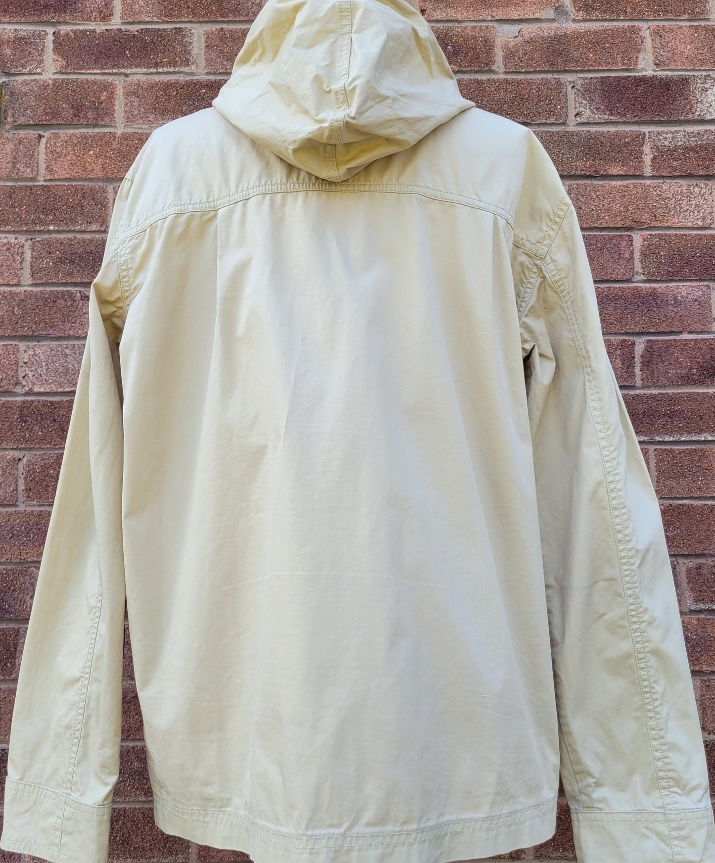 Adidas Originals Hooded Trefoil Utility Jacket Beige  Full Zip Trefoil Logo Men's Vintage Style Size: Medium