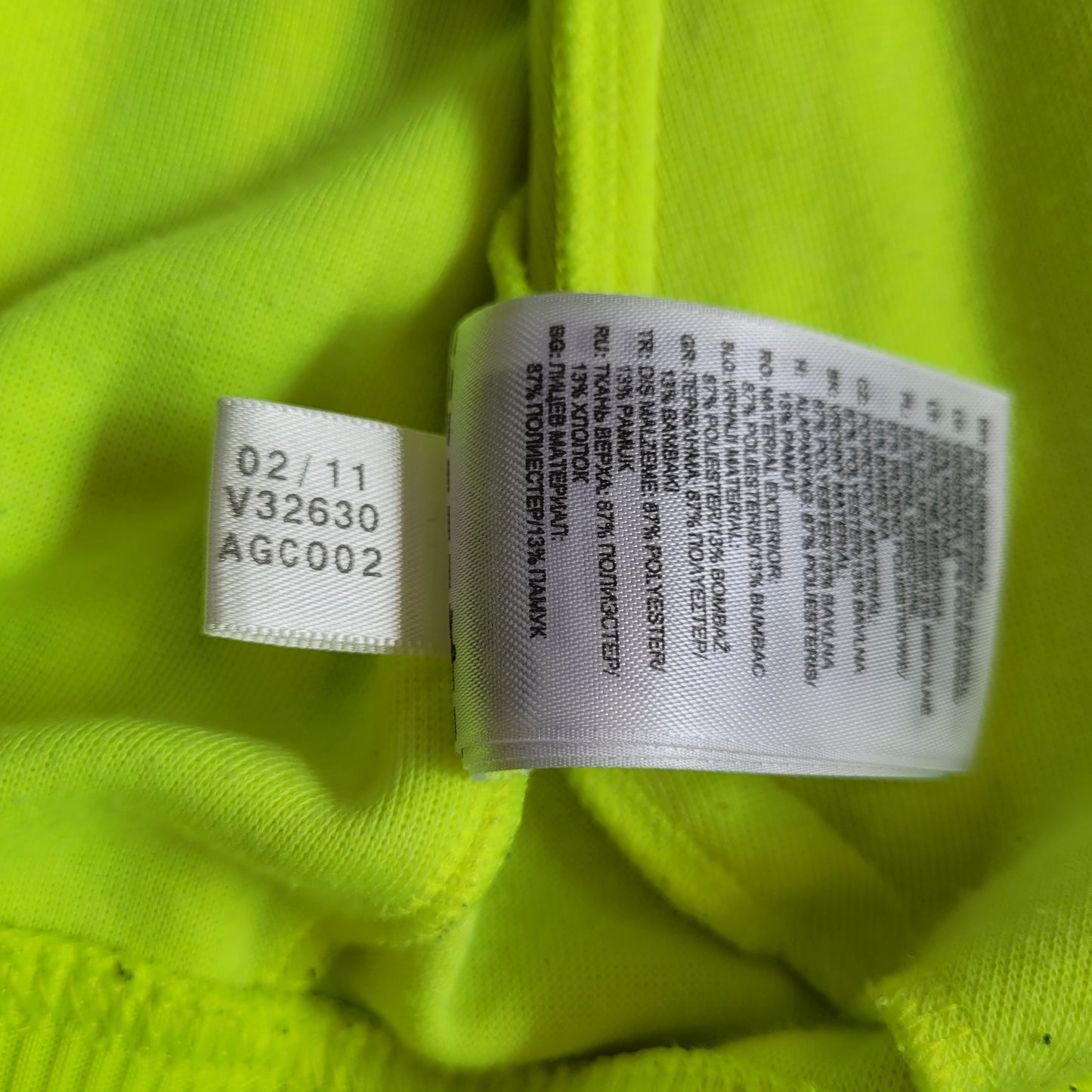 Adidas Originals Neon Green Zip Hoodie, Trefoil Logo  3 Stripe Sleeve, Statement Piece, Size: L