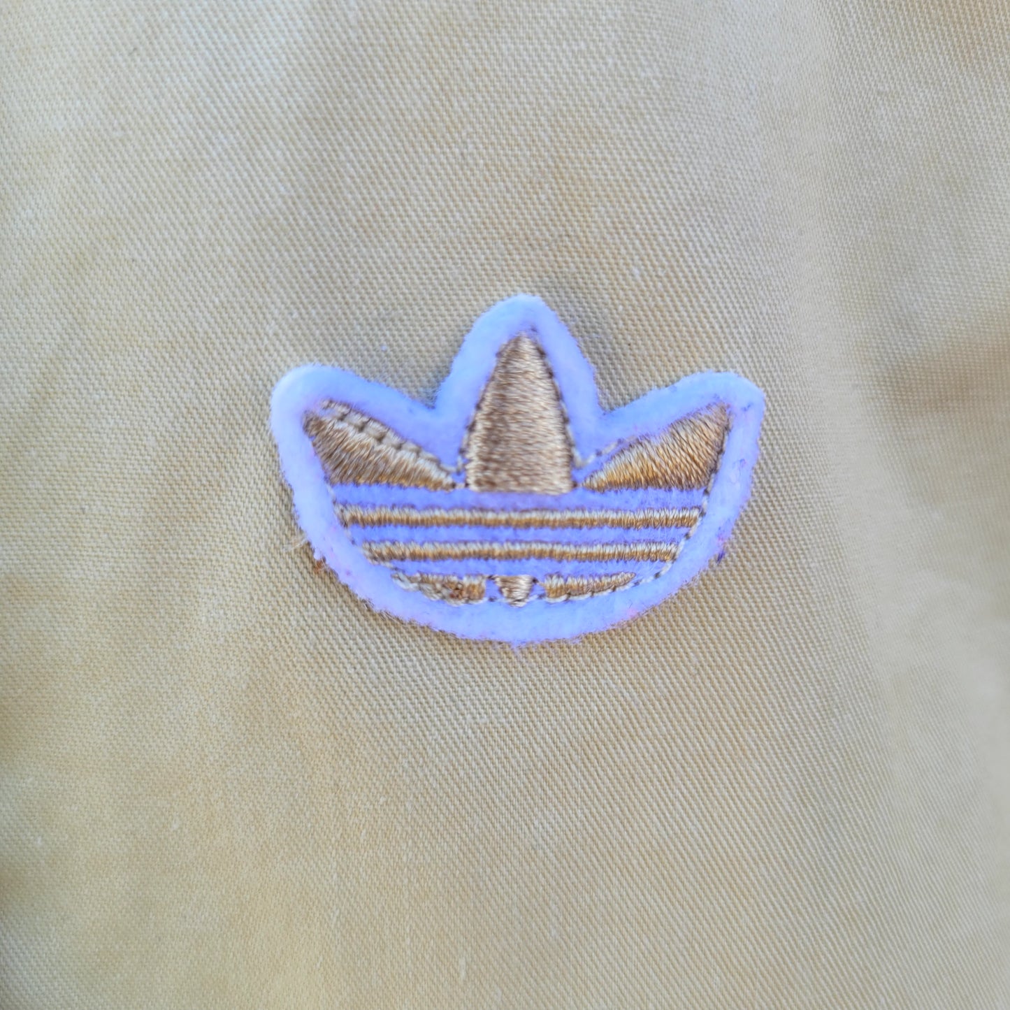 Adidas Originals Hooded Trefoil Utility Jacket Beige  Full Zip Trefoil Logo Men's Vintage Style Size: Medium