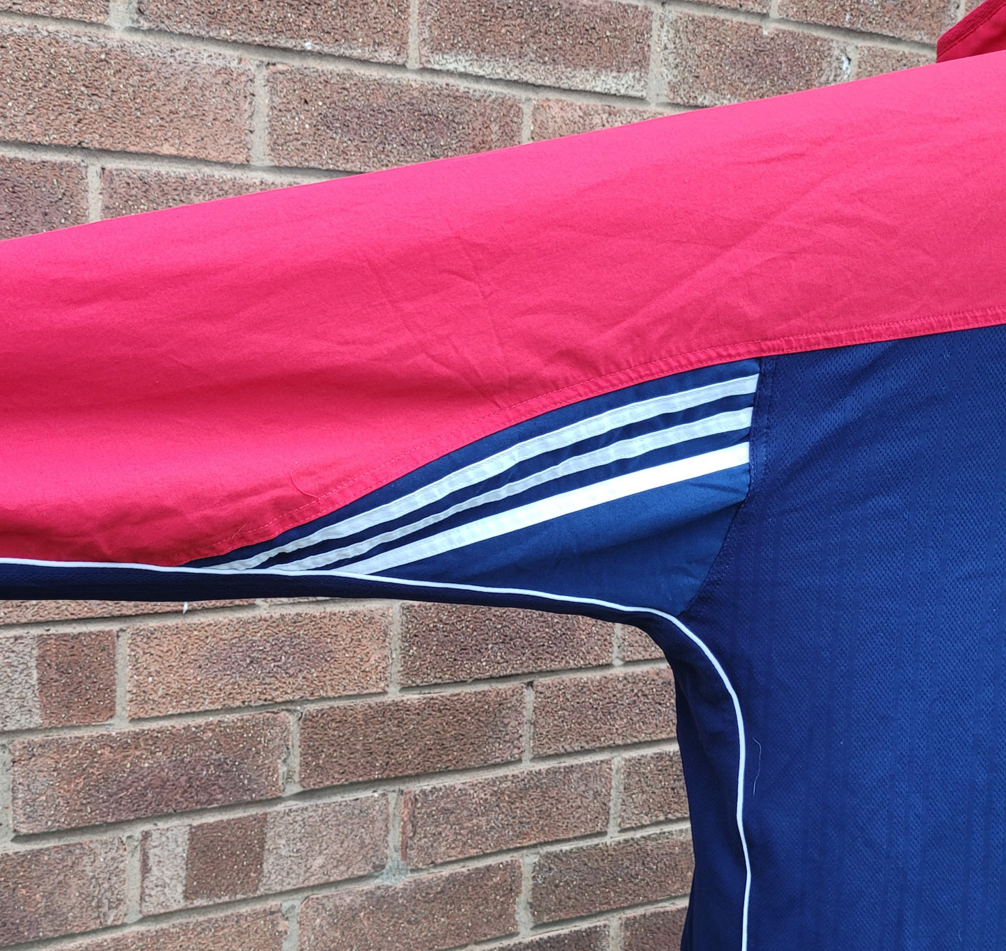 Adidas Vintage 90s Performance Colour Block Windbreaker Jacket Red Navy White – Size M
