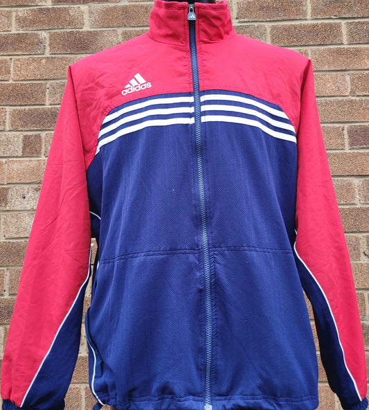 Adidas Vintage 90s Performance Colour Block Windbreaker Jacket Red Navy White – Size M