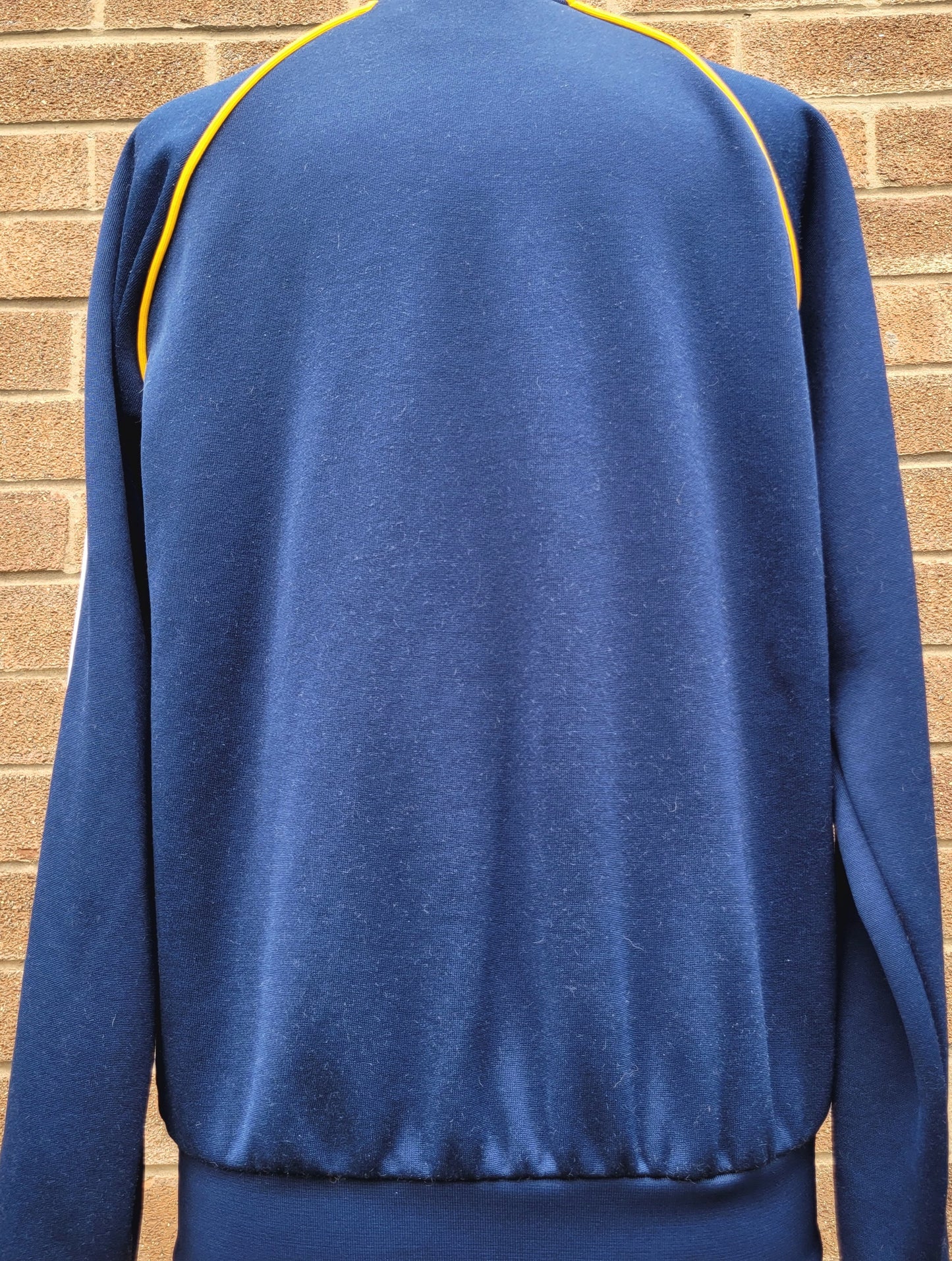 Vintage Adidas Originals Superstar SST Track Jacket Navy Yellow 3 Stripe Full Zip Size M