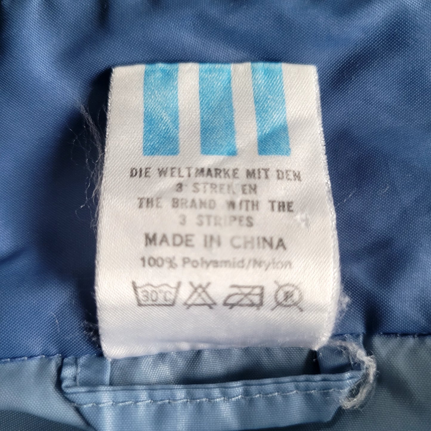 90's Vintage adidas Colour Windbreaker Jacket Blue Full Zip Adidas Originals (US) XS/ Fits (UK) L