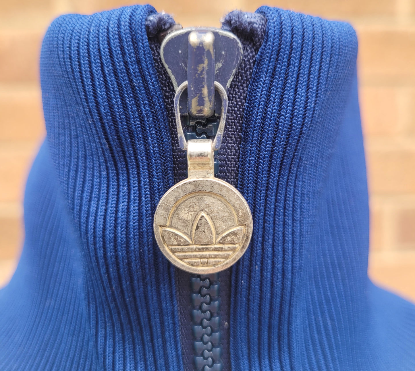 Vintage Adidas Club Track Jacket – White / Blue – Japan Graphic – Full Zip – Size Small