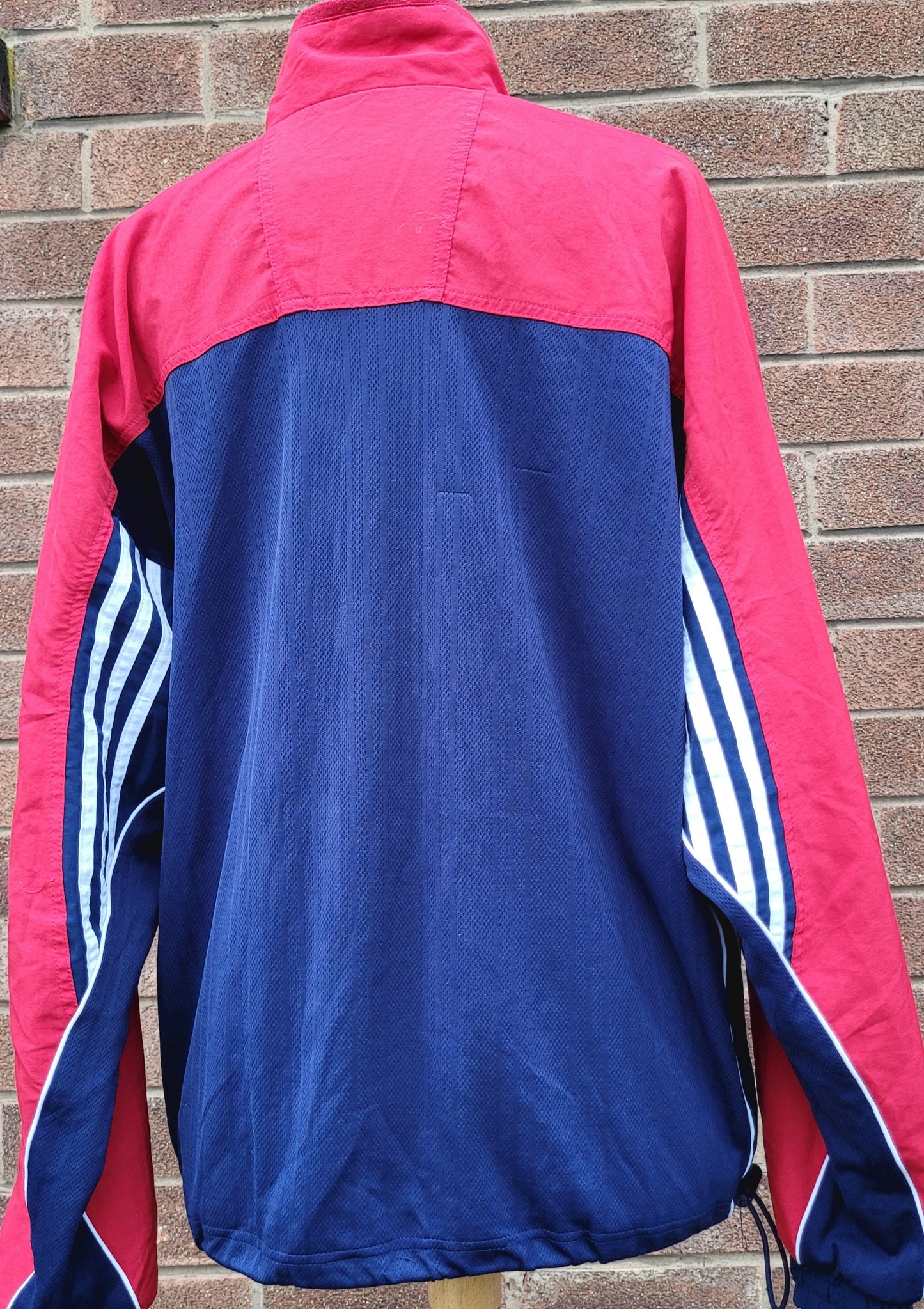Adidas Vintage 90s Performance Colour Block Windbreaker Jacket Red Navy White – Size M