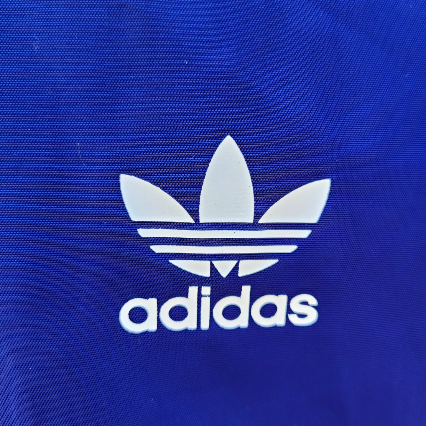 Adidas Originals Blue Coach Jacket- Trefoil Logo Back Print- Primegreen Coat- Size L