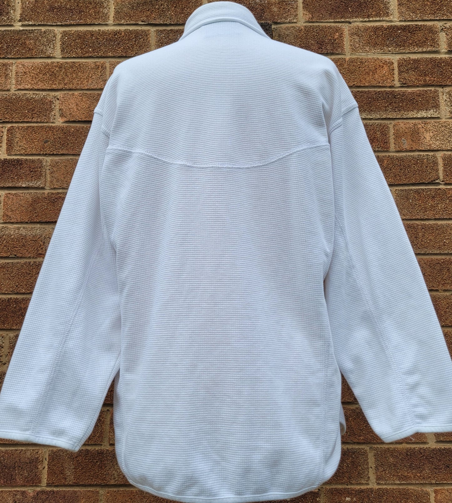 Adidas Textured Waffle Knit Zip Jacket White, Minimal Logo Full Zip Track Top Size: Medium