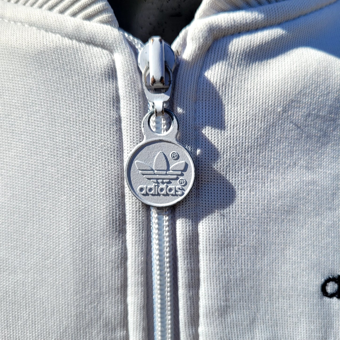 Vintage Adidas Originals Track Jacket Vintage Off White (ecru)  Black Panel  Taiwan Made  Full Zip  Size: XL