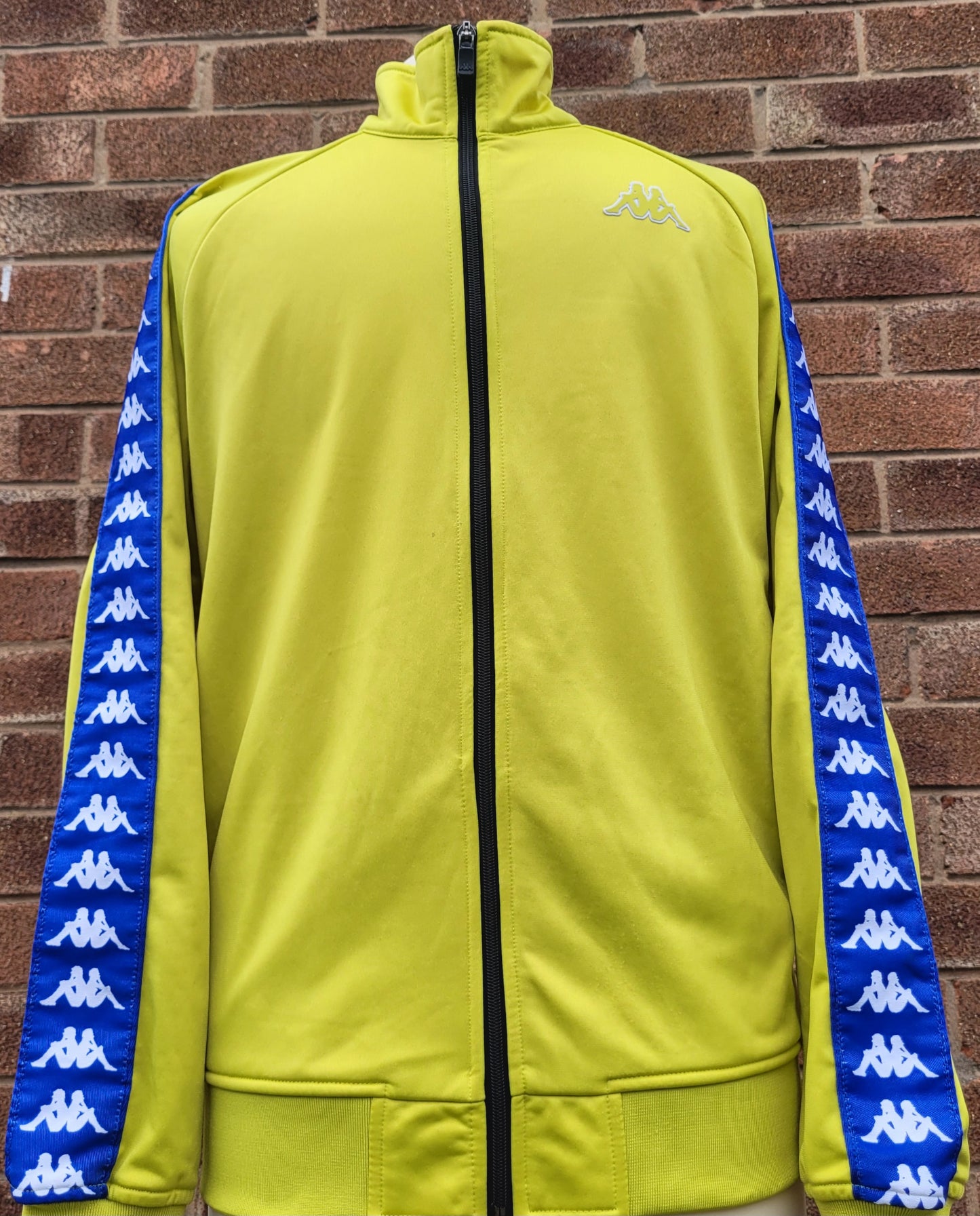 Banda Track Jacket – Neon Yellow / Blue Logo Tape Full Zip Size M