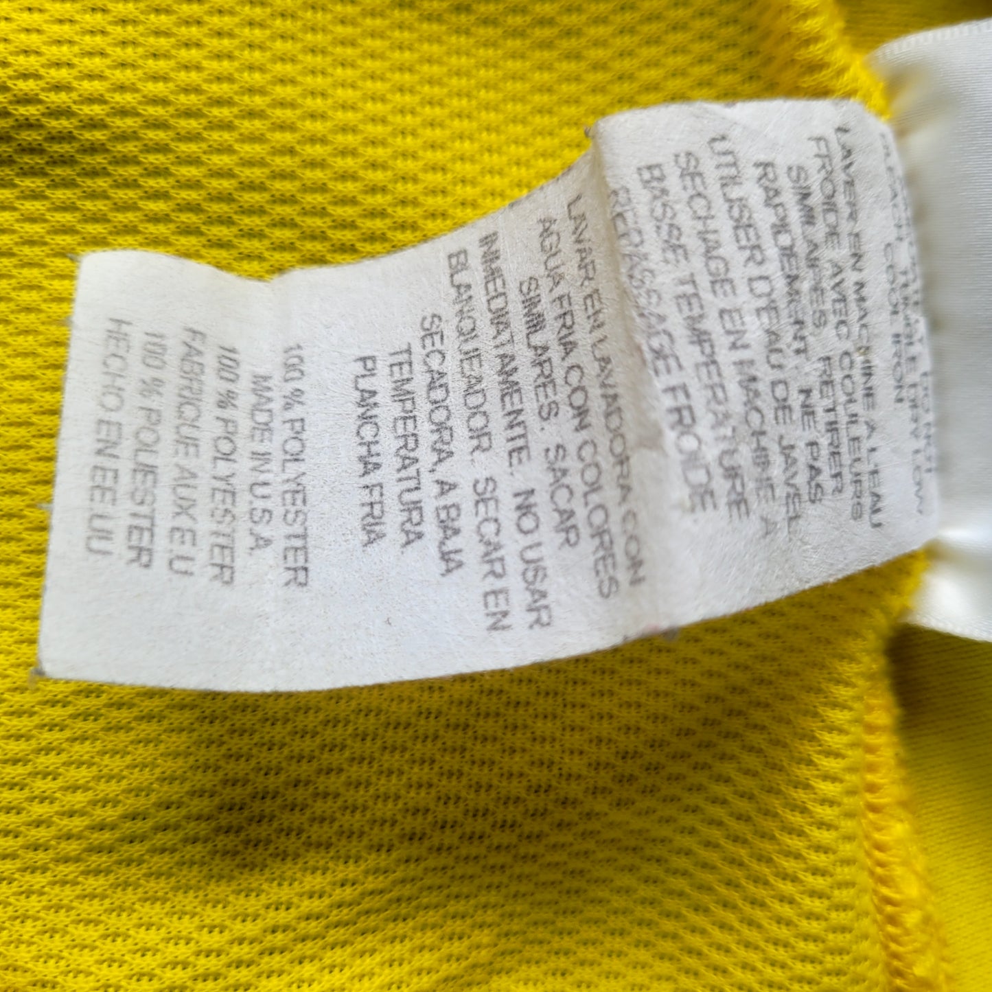 Adidas ClimaLite 1/4 Zip Training Top Neon Yellow Made in USA Size: US Large