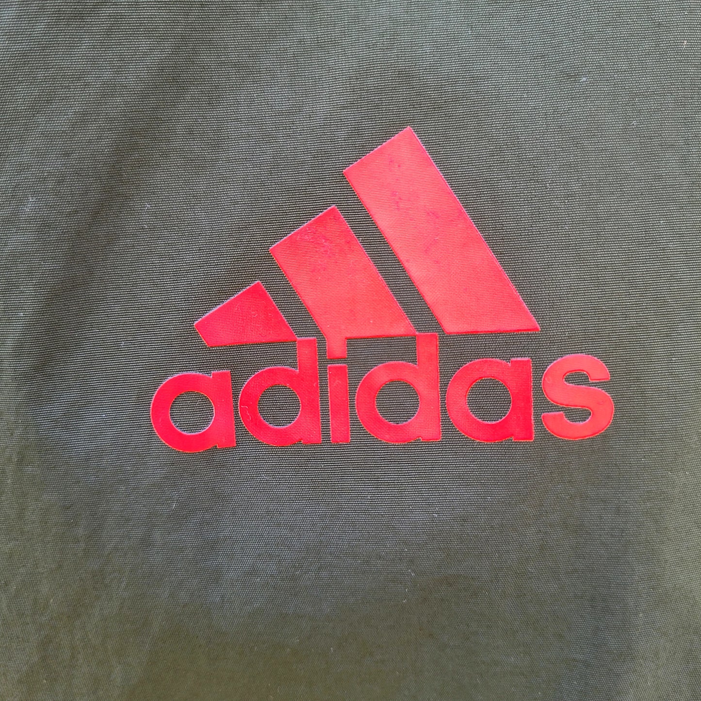 Adidas Coach Jacket Olive Green Red Logo Mesh Lined Snap Button Jacket UK M