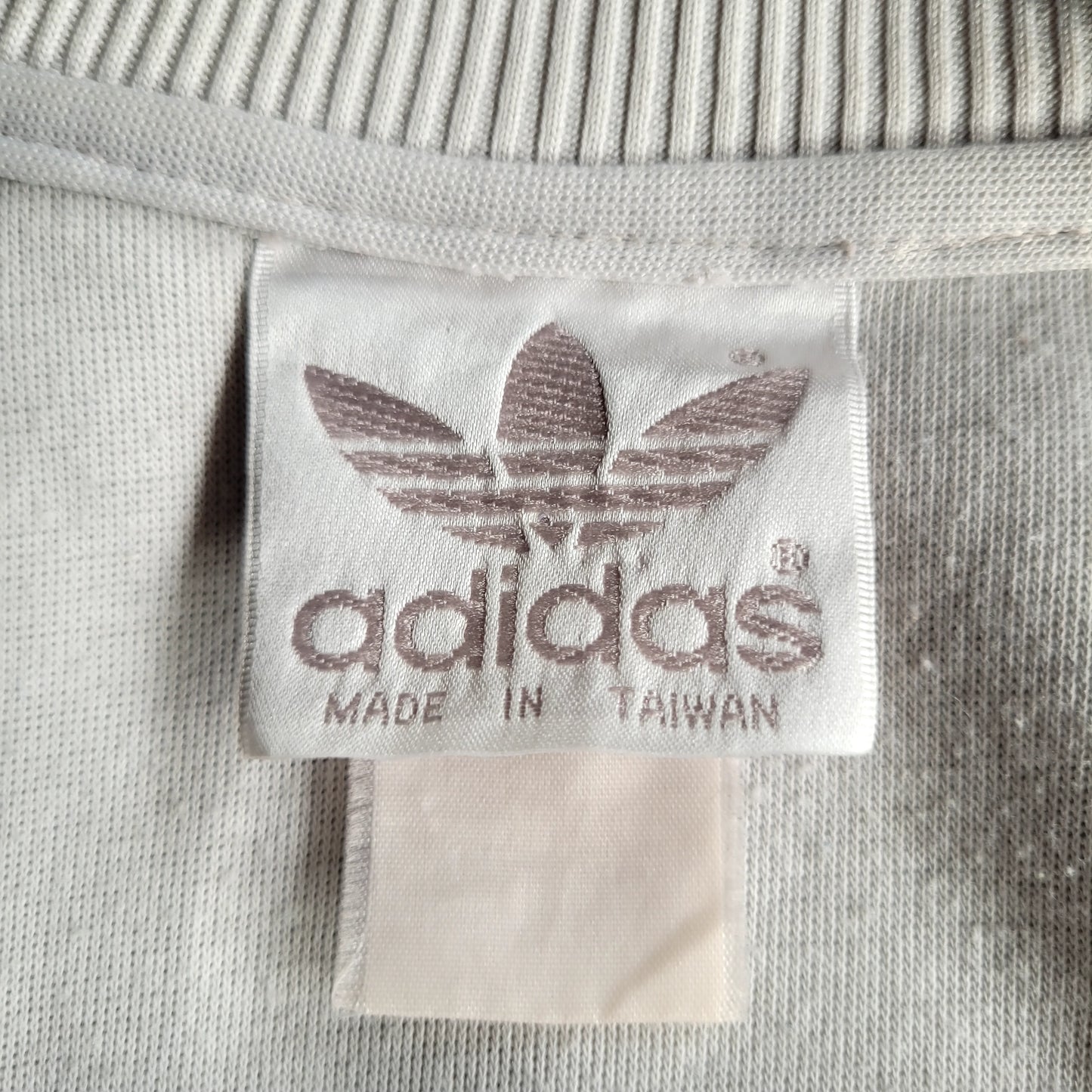 Vintage Adidas Originals Track Jacket Vintage Off White (ecru)  Black Panel  Taiwan Made  Full Zip  Size: XL