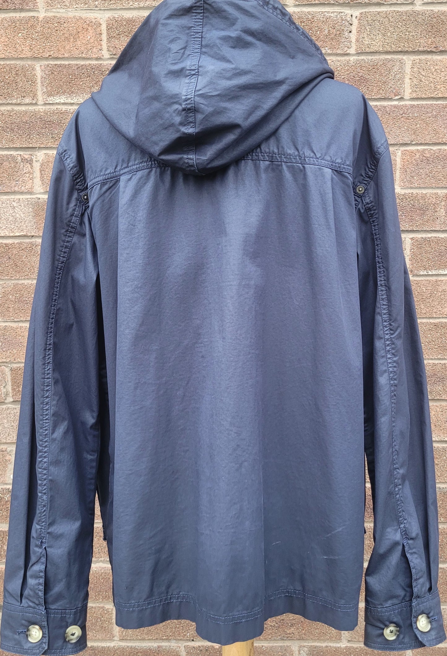 Adidas Originals Hooded Trefoil Utility Jacket Navy Full Zip Trefoil Logo Men's Vintage Style-Size M