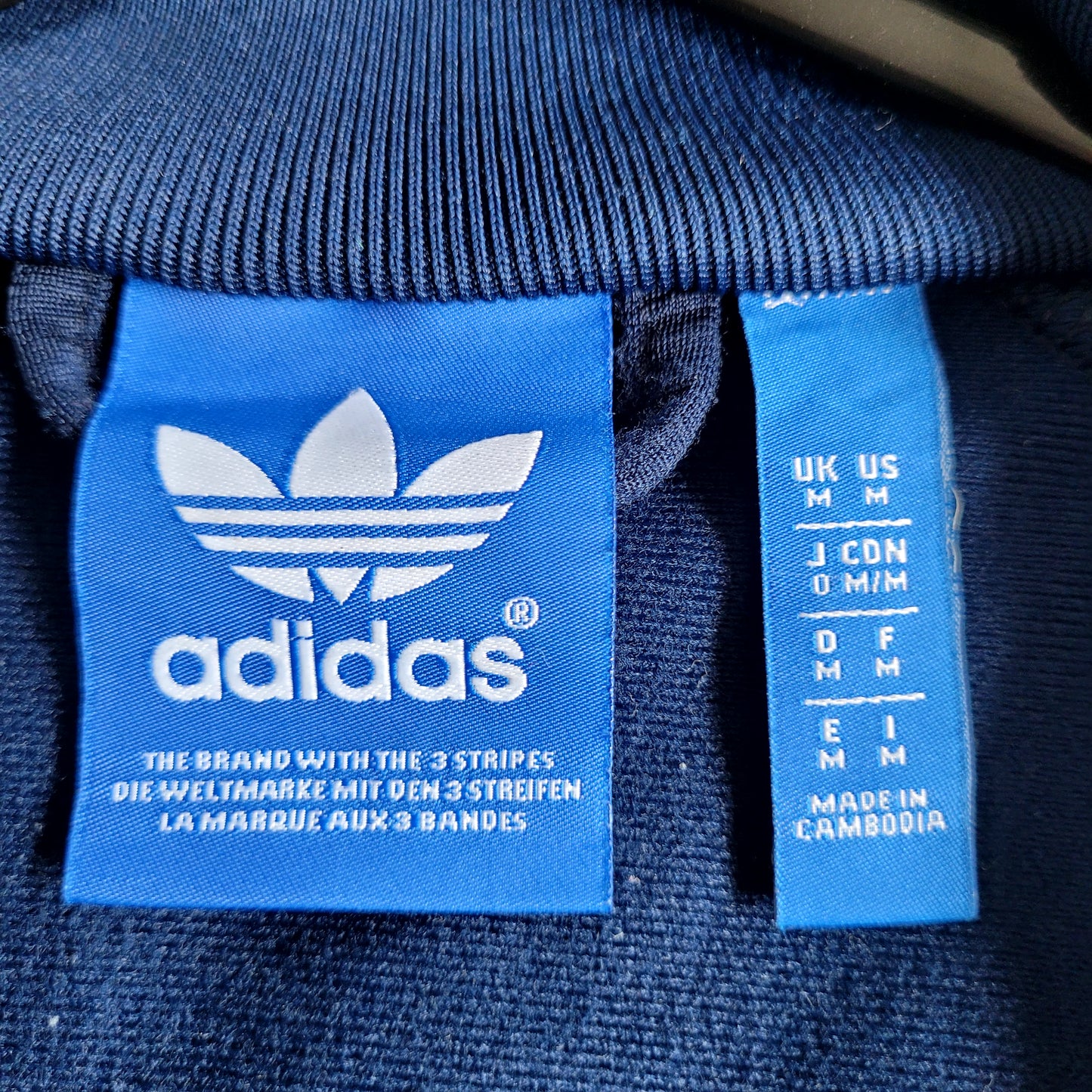 2015 Adidas Originals Navy 3-Stripes Track Top Size: Medium