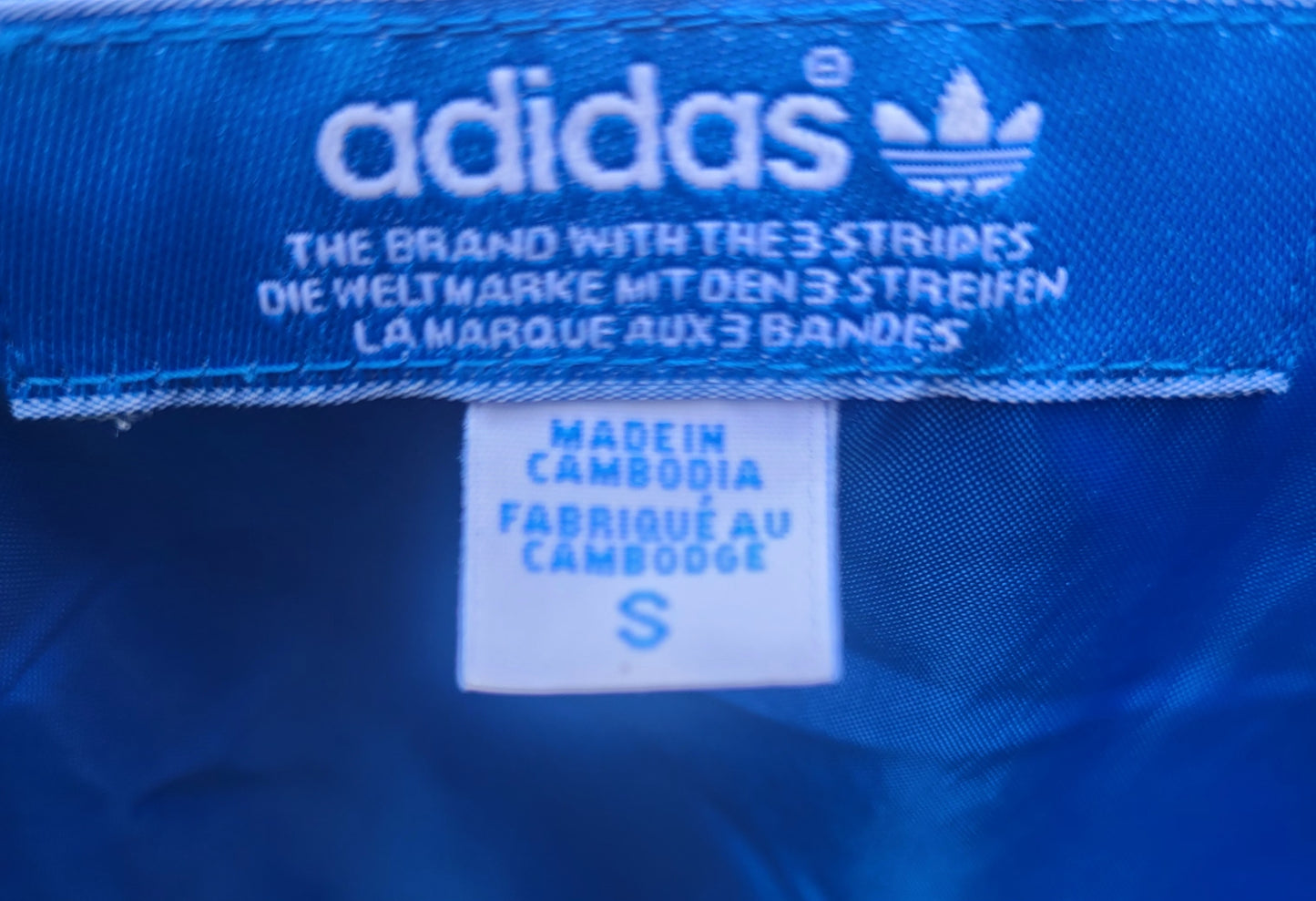 Adidas Classic Originals Sport Windbreaker Jacket Blue White 3 Stripe Hooded-Size S