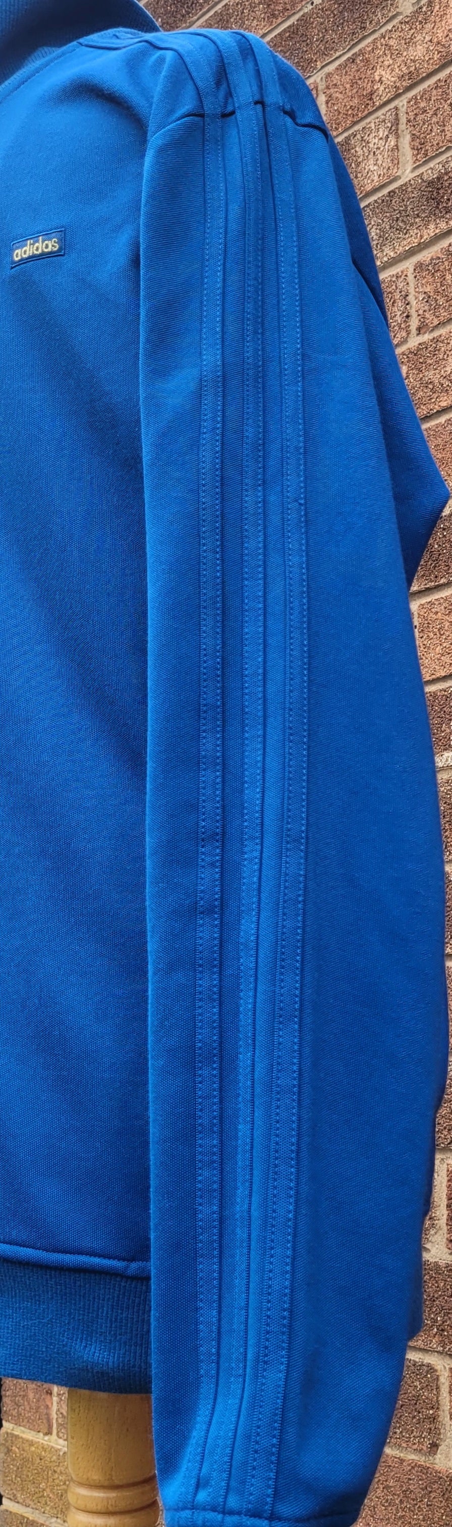 Classic Adidas Blue Track Jacket – Minimal Trefoil Era Zip-Up 2010's  Size Medium