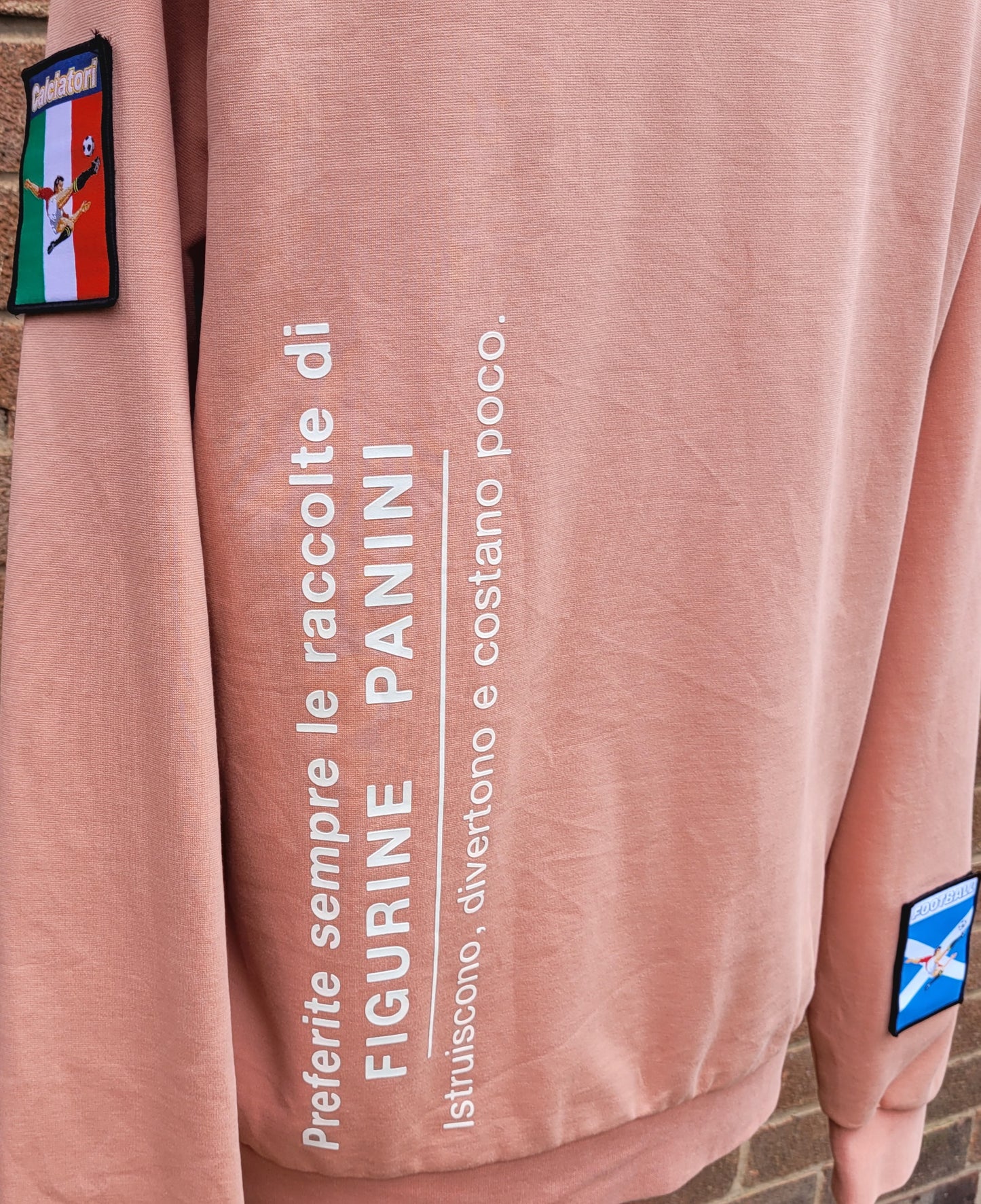 Lyle & Scott Panini Football Track Jacket  Salmon Pink Patch Detail Full Zip – Size M