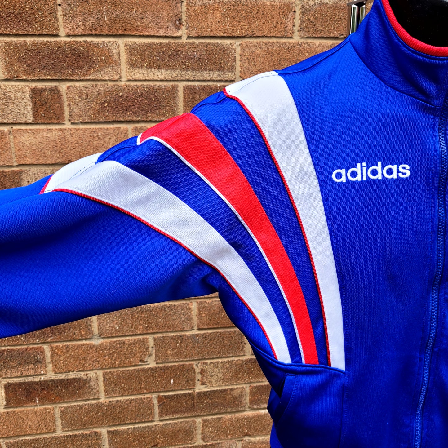 Vintage Adidas Track Jacket Made in Japan, Bold Tri-Colour Panel, Classic 90s Terrace Style, Size Jaspo M