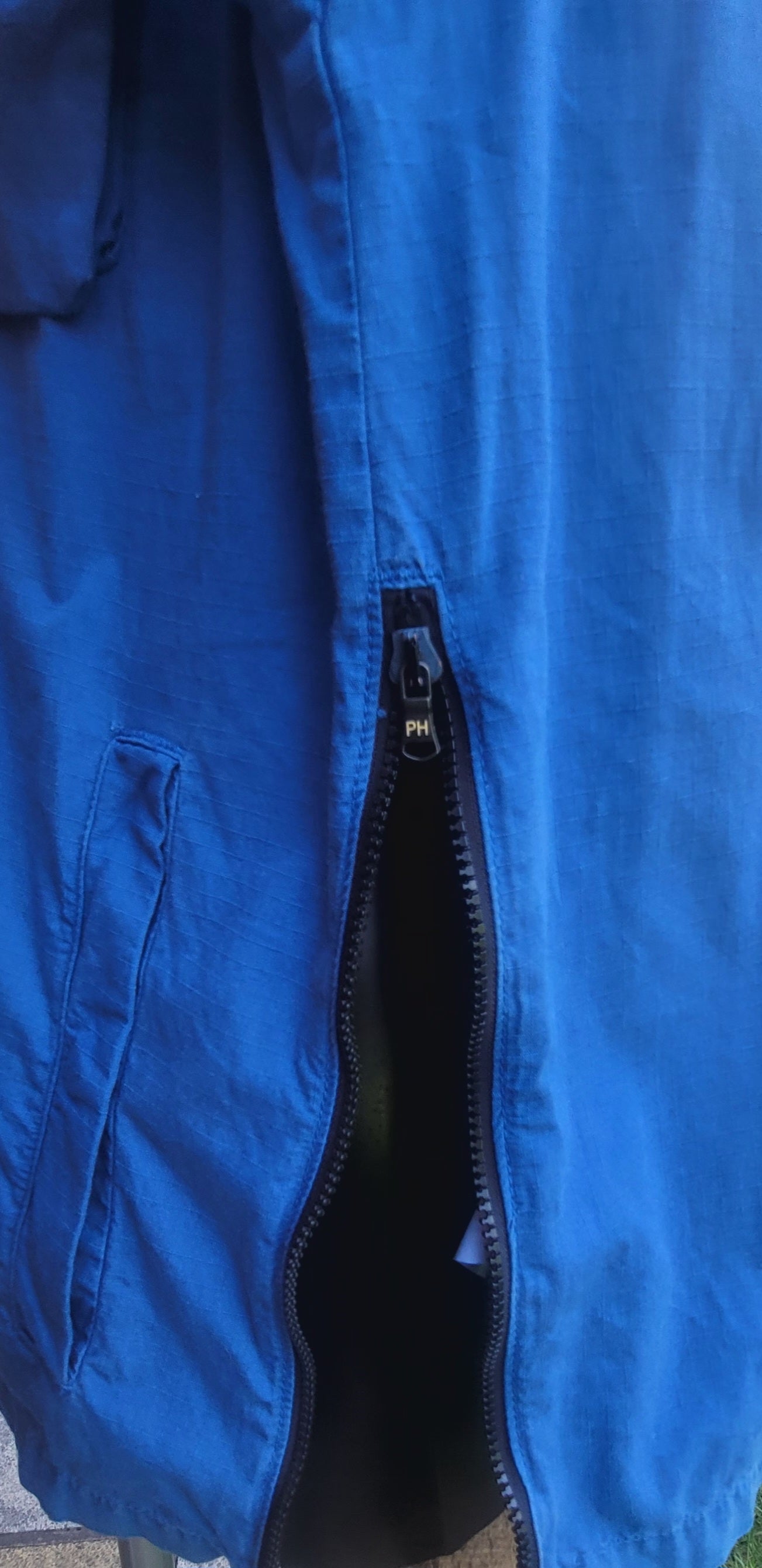 Peaceful Hooligan Burton Overhead Jacket Blue Ripstock Cotton Smock Size Large