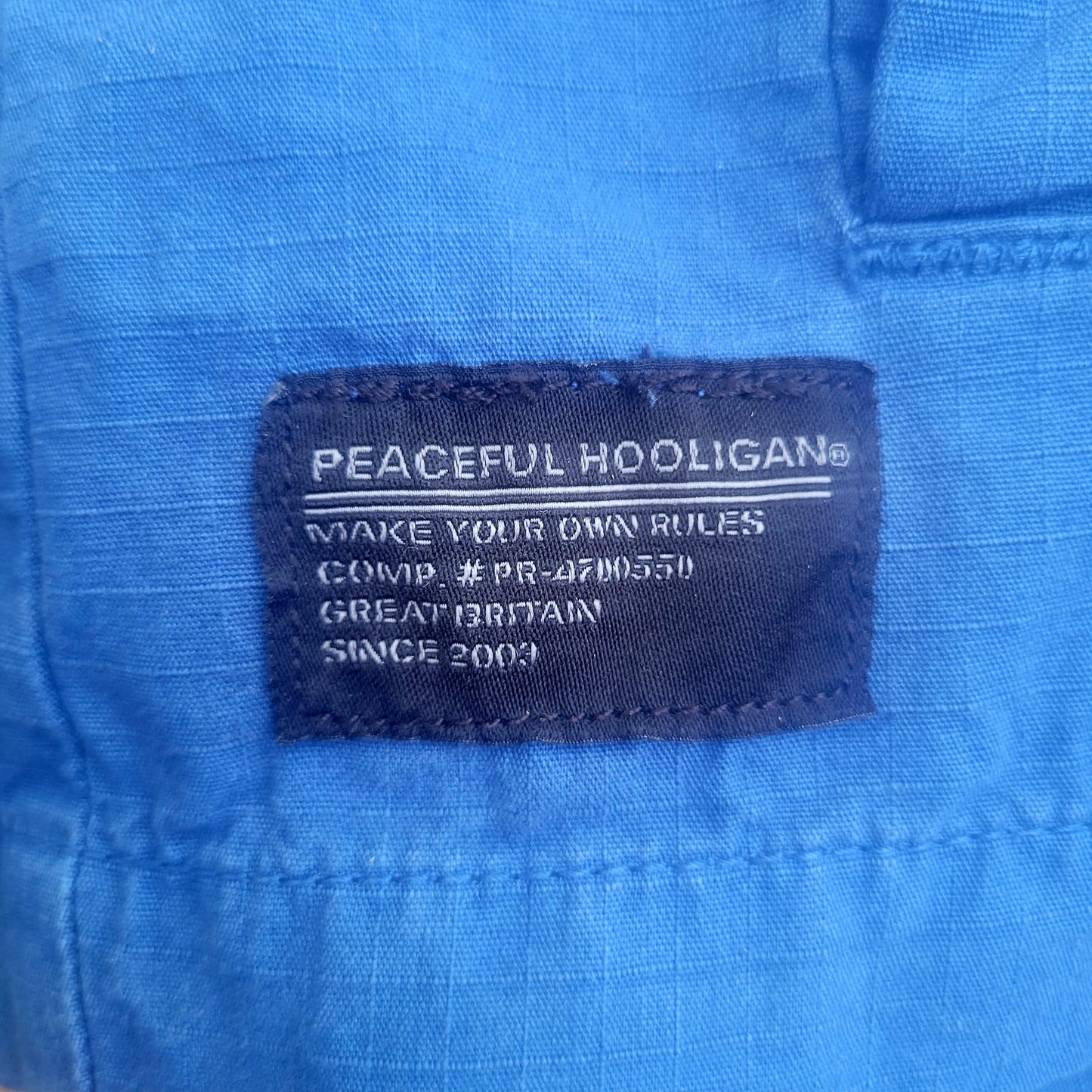Peaceful Hooligan Burton Overhead Jacket Blue Ripstock Cotton Smock Size Large