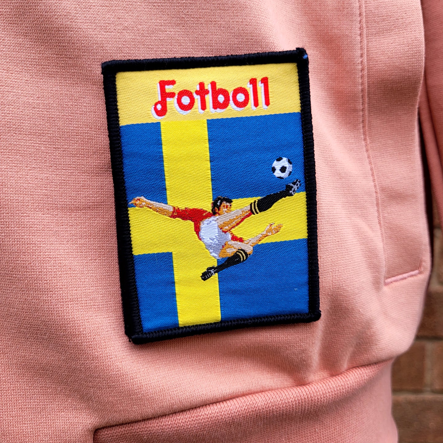 Lyle & Scott Panini Football Track Jacket  Salmon Pink Patch Detail Full Zip – Size M
