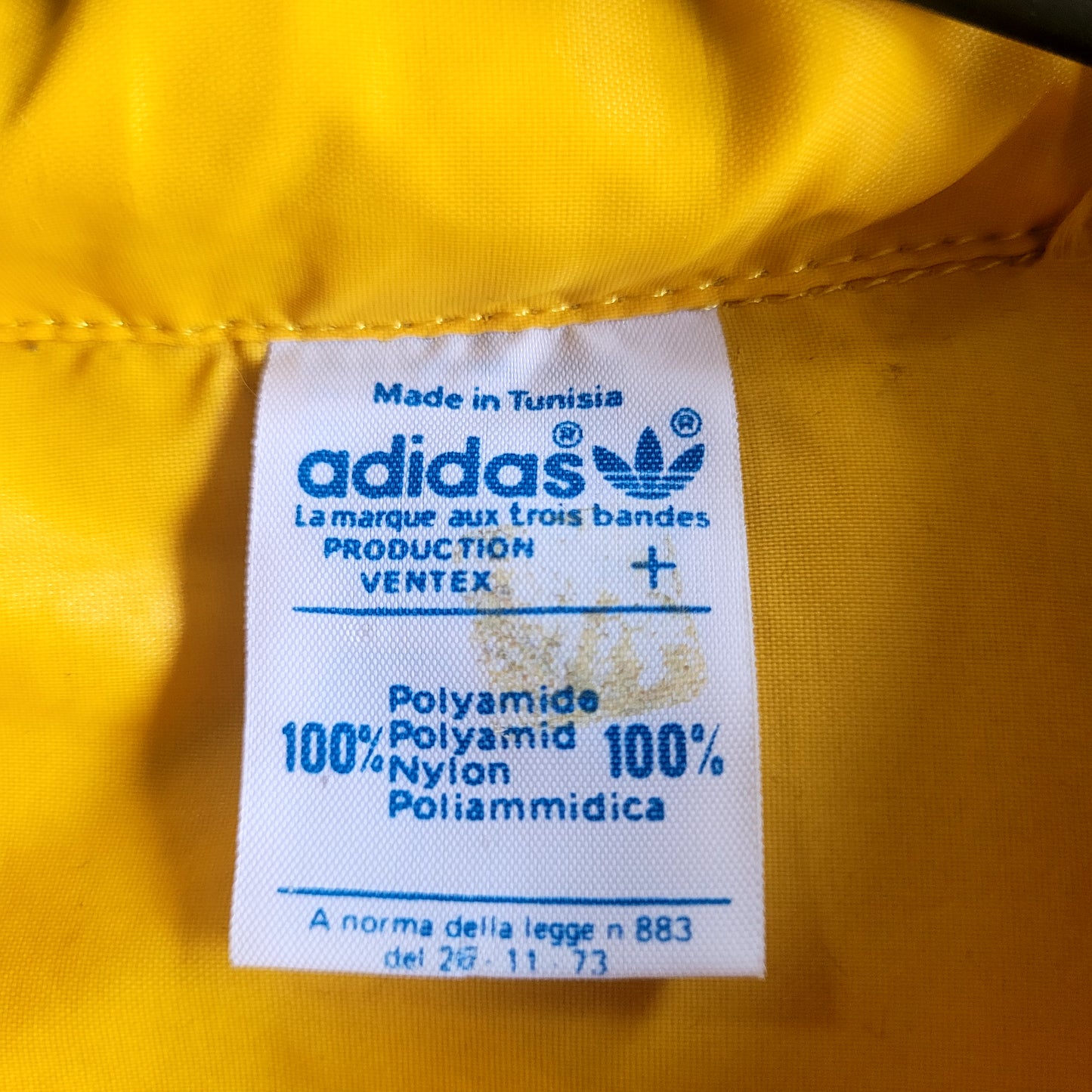 Vintage adidas Ventex Yellow & Green Nylon Windbreaker Jacket Made In Tunisia Size XL