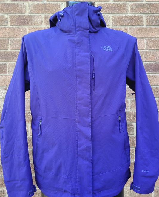 North Face purple full zip jacket dry vent zip pockets hooded windproof