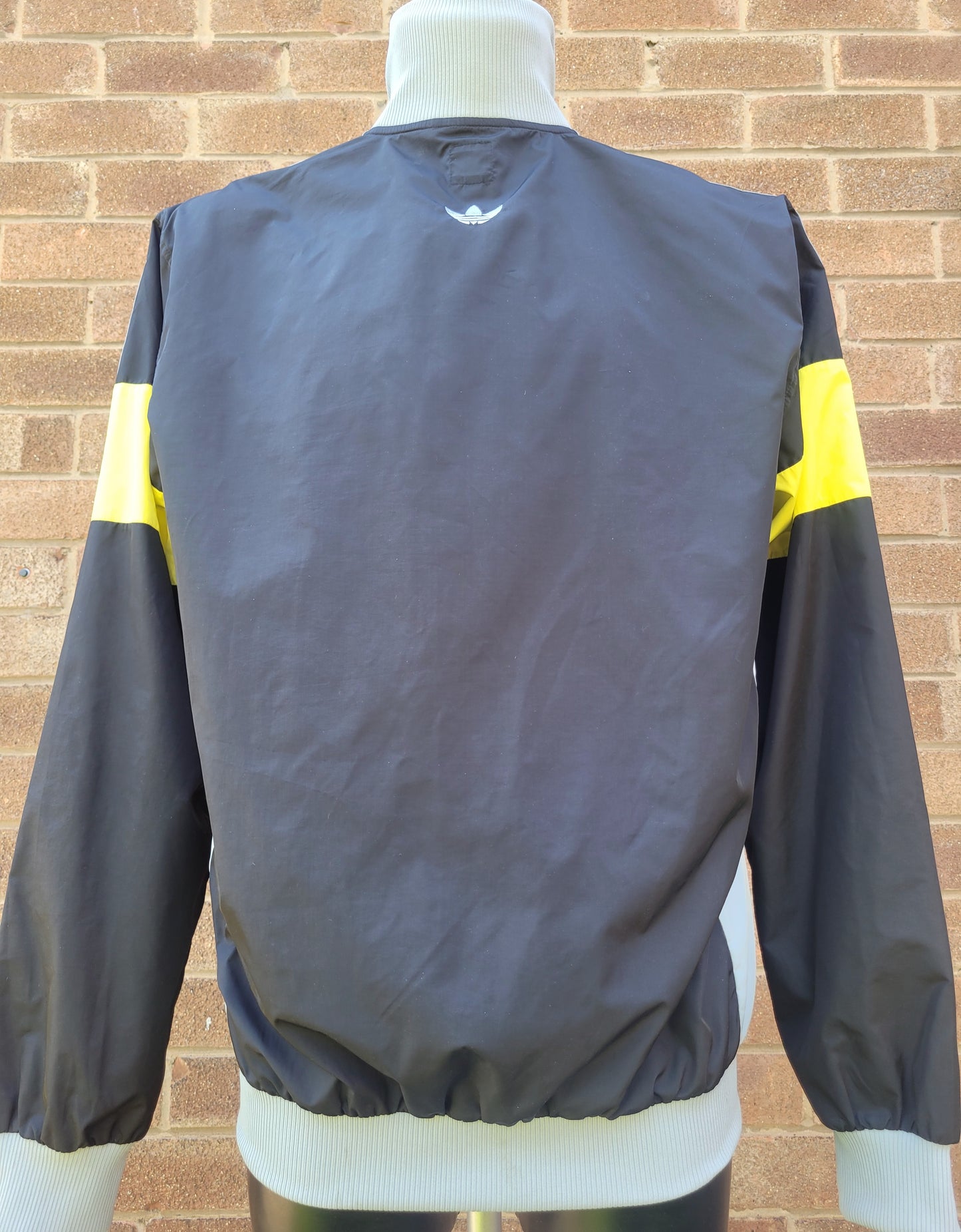 Vintage Adidas Allcourt Originals Track Jacket Black Grey Yellow Trefoil Full Zip Size: L