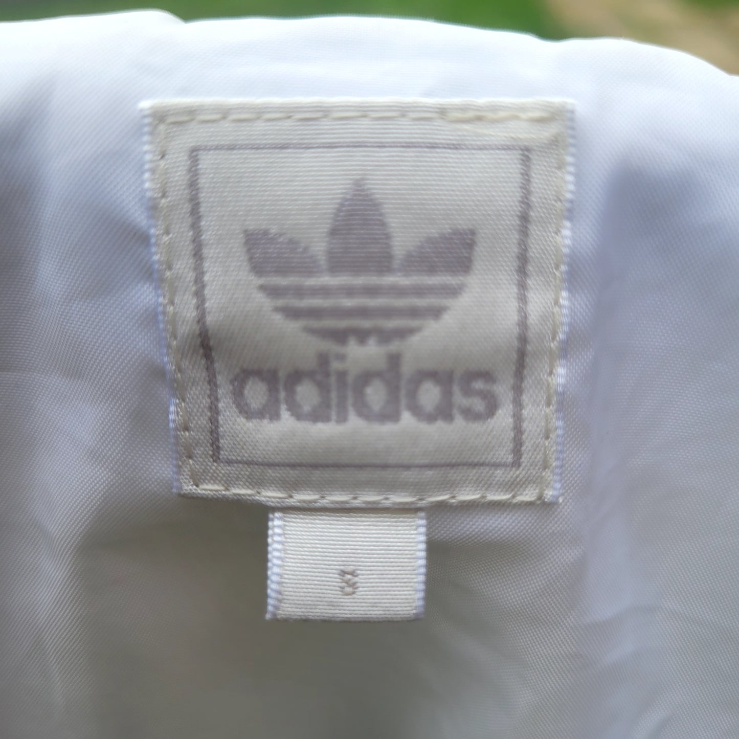 Vintage Adidas Originals Windbreaker Jacket- White Green 3 Stripe- Hooded- Size S