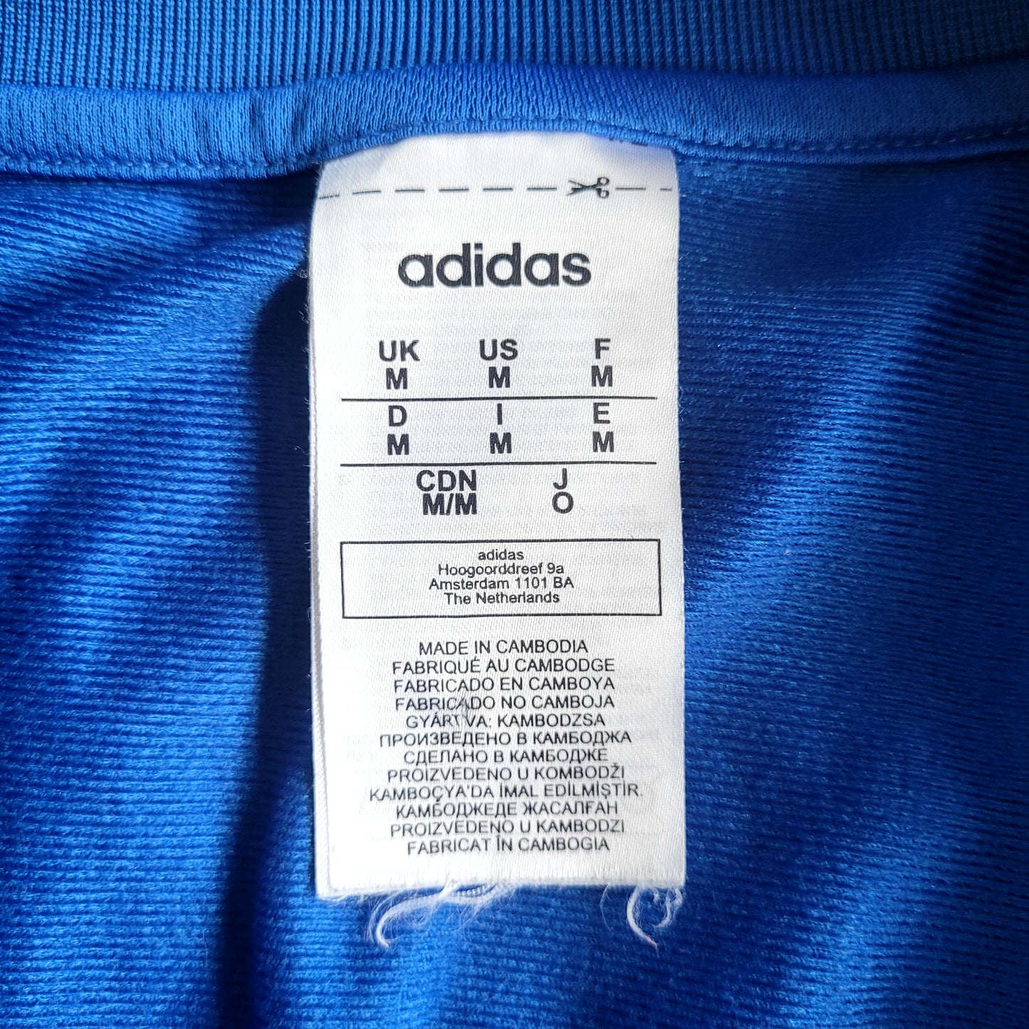 Adidas Originals Blue Zip Track Jacket, Classic 3 Stripe Full Zip Casual Size: Medium