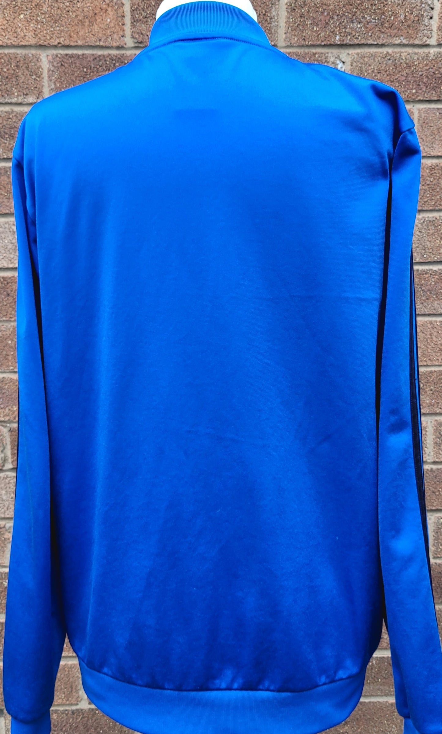 Adidas Originals Blue Zip Track Jacket, Classic 3 Stripe Full Zip Casual Size: Medium