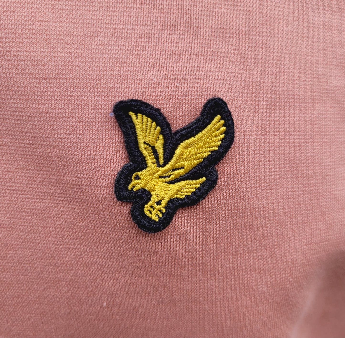 Lyle & Scott Panini Football Track Jacket  Salmon Pink Patch Detail Full Zip – Size M