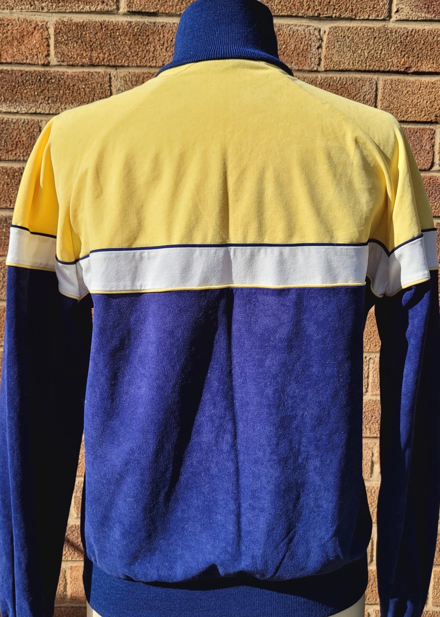 Adidas Originals Vintage Track Jacket Navy Yellow West Germany Trefoil Zip Tricot Size S