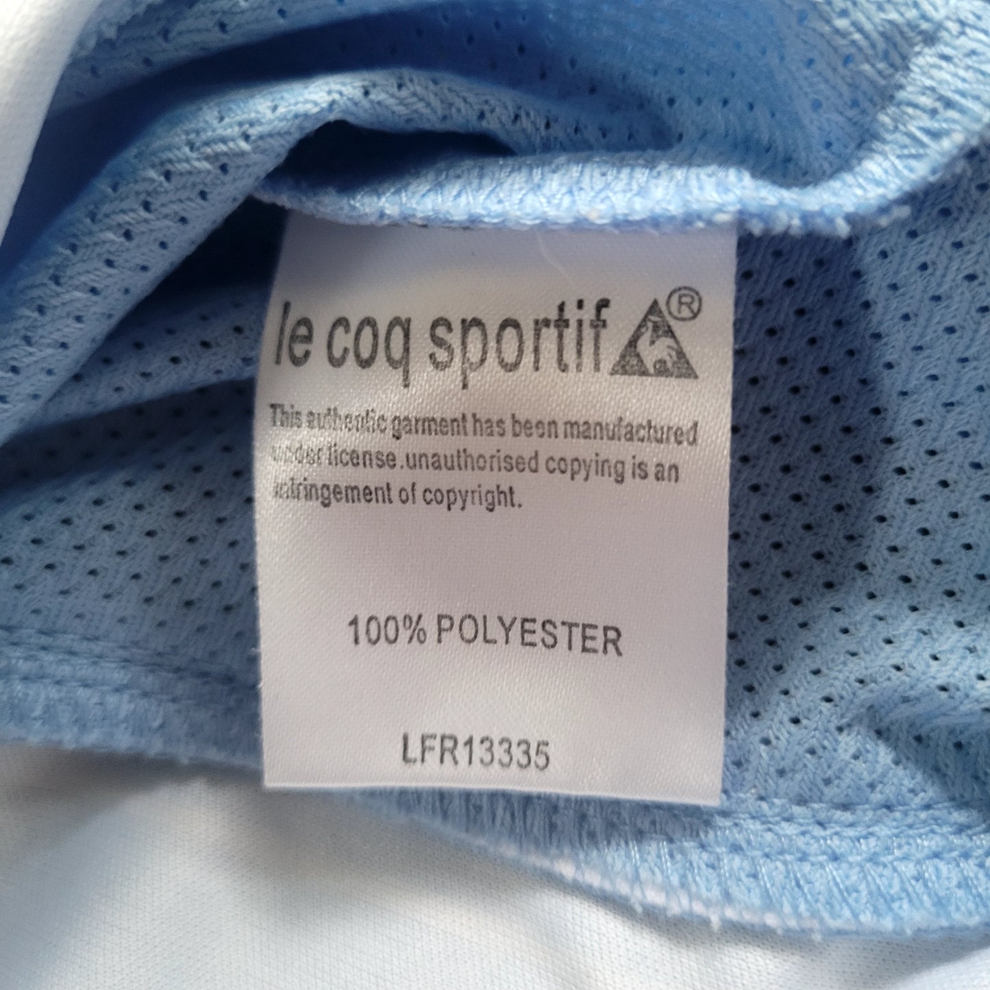 Manchester City 2007/08 Home Football Shirt Jersey Le Coq Sportif  Thomas Cook Sponsor Sky Blue Size: Medium
