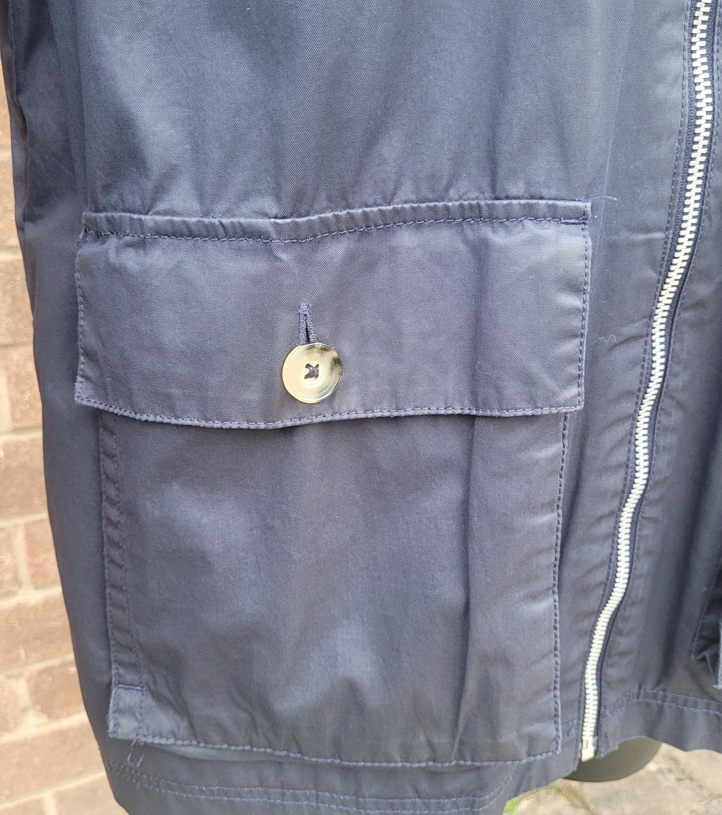 Adidas Originals Hooded Trefoil Utility Jacket Navy Full Zip Trefoil Logo Men's Vintage Style-Size M