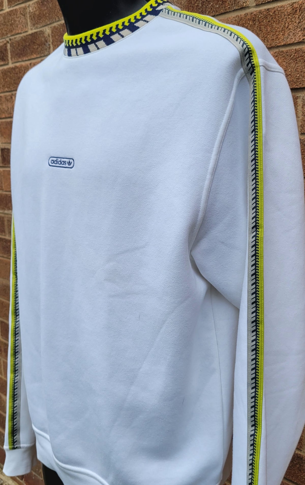 Adidas Originals Graphic Tape Crewneck Sweatshirt 2020 White Size: Medium